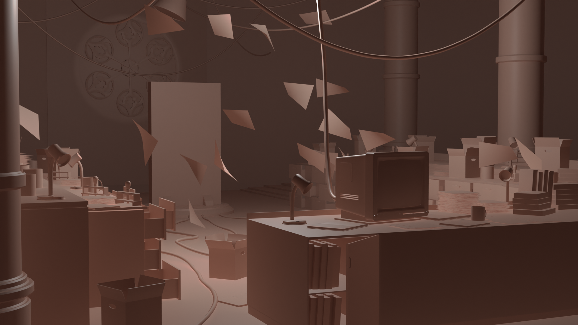 3D Layout - Portal Room (clay)